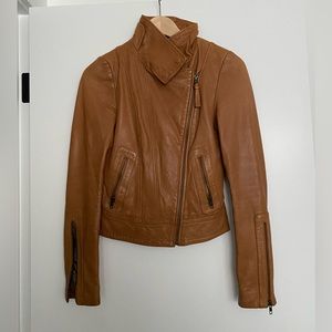 Mackage Kenya Leather Jacket in Camel